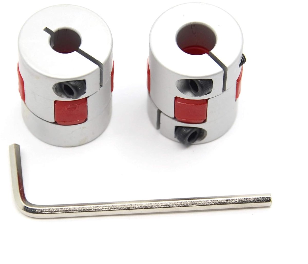 2 STKS 6.35mm tot 8mm Aluminium Plum Flexibele As Koppeling D20 L25 6.35X8mm Connector Flexibele Koppeling voor 3D Printer CNC Machine en Servo Gestapte Motor