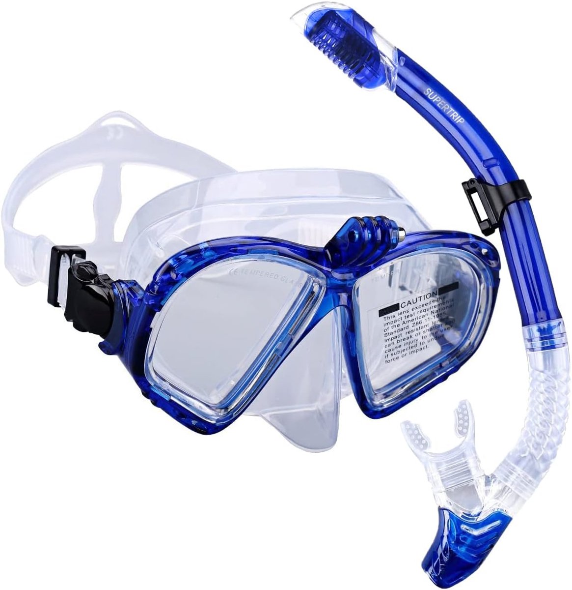 Premium snorkelset voor volwassenen, duikbril met snorkel, duikbril met camerahouder, duikbril