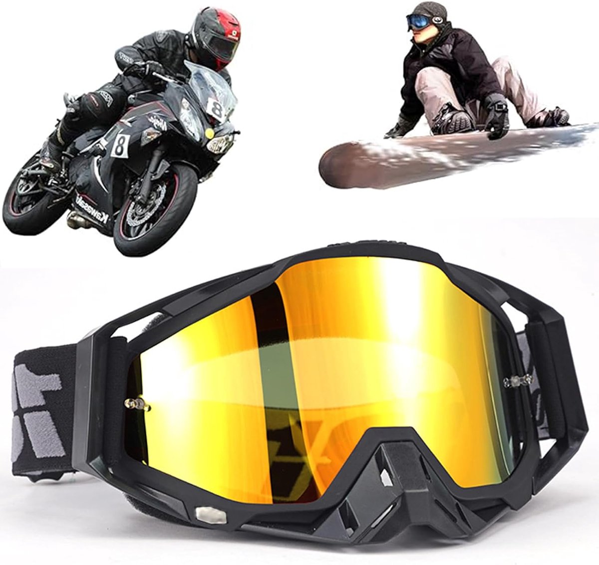 winddicht, stofdicht, motorcrossbril, skibril, crossbril, anti-condens, uv-skibril, off-road racen, voor fietsen, langlaufracen, ATV, UTV