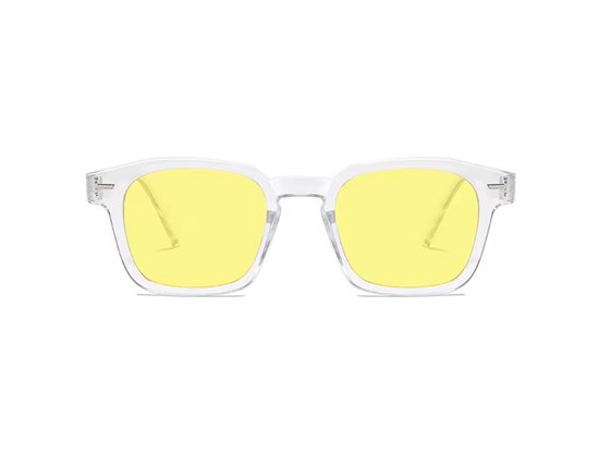 Retro Zonnebril 2026 - Transparant Frame - Gele Glazen — afbeelding 2