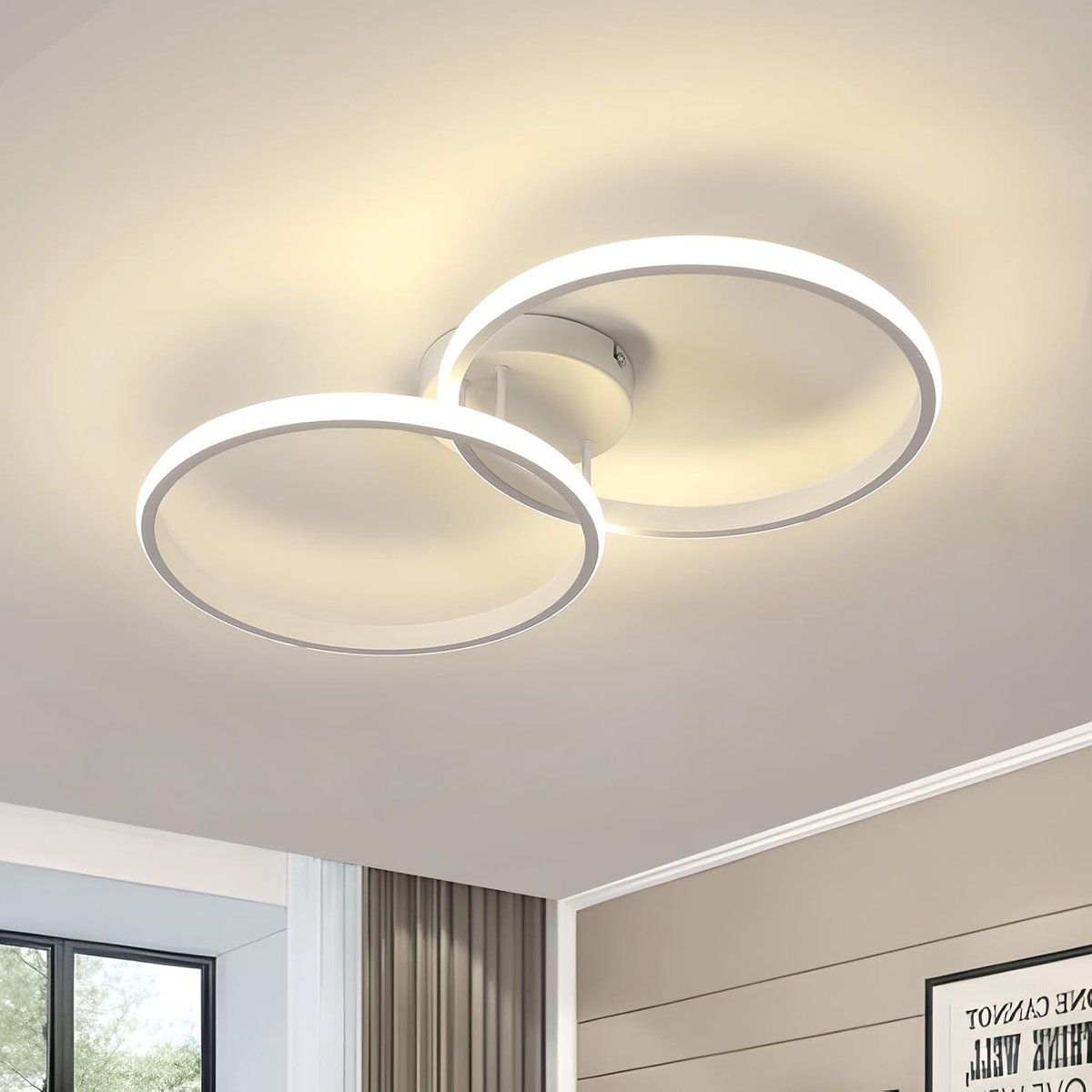Plafondlamp LED Modern, 42W 4725LM LED Plafondlamp Slaapkamer Lamp Keuken Lamp, Witte Lamp Plafond Neutraal Wit 4500K voor Slaapkamer Woonkamer Keuken Gang