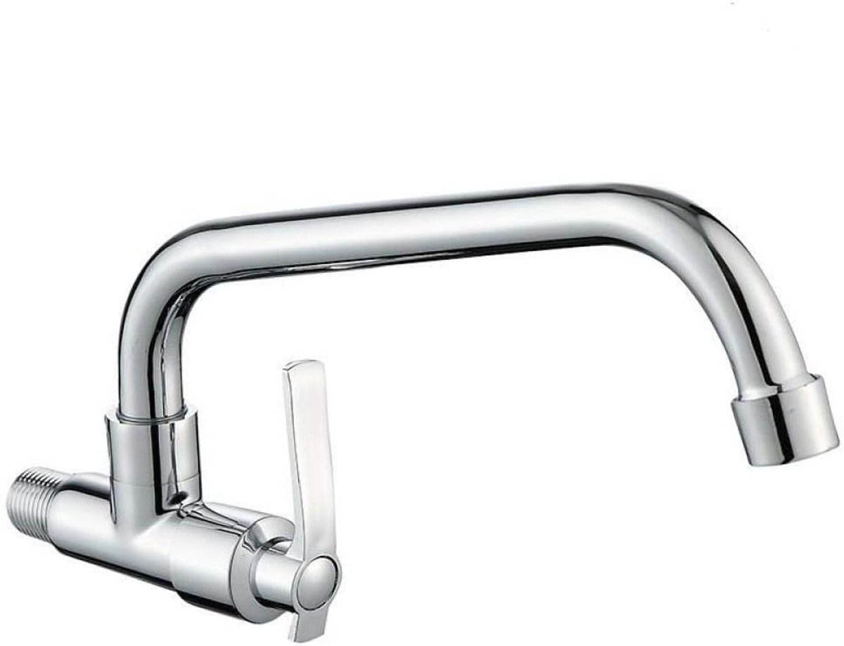 kraan koperen aanrecht enkele koude kraan gootsteen aluminium enkele koude kraan horizontaal in de muur