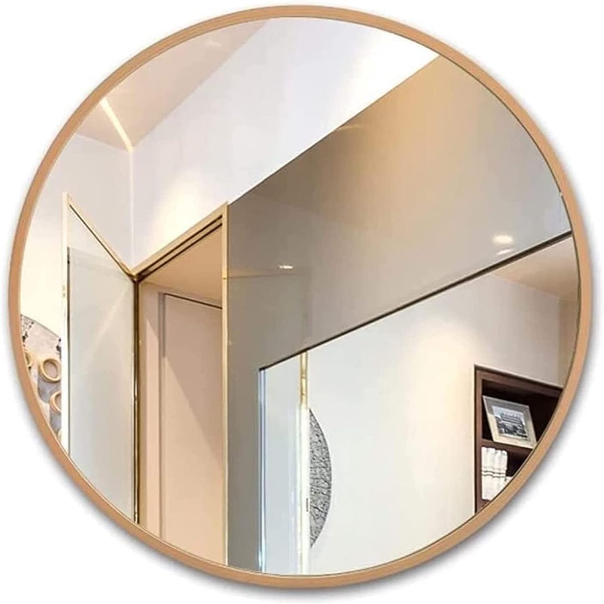 Spiegel, frameloze Badkamer Spiegel, WC Wasmachine Spiegel, muur Hung WC make-up Spiegel, geen ponsen,Goud,60CM