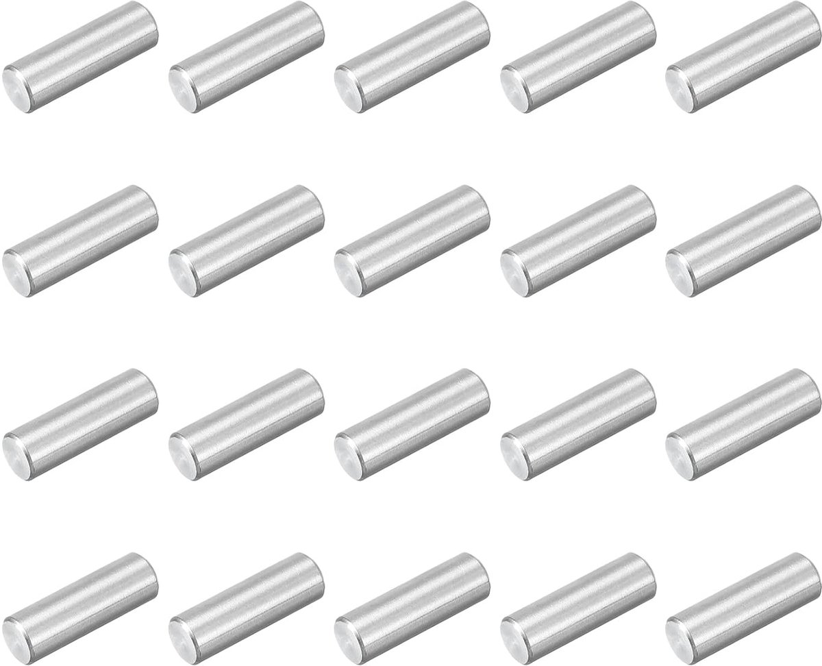 28 stuks M5 x 16 mm 304 centreerdoorn van roestvrij staal, cilindrische penhouder voor planken, parallelle stift, voor mechanische productie, industrie, meubelinstallatie, zilver