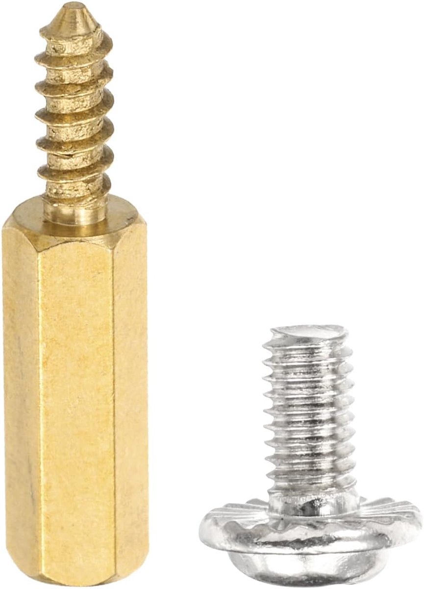 24 Set M3 Mannelijke naar Vrouwelijke Hex Afstandhouders Spacers Pijlers, M3 x 14mm + 8mm Messing Moederbord afstandhouders Koper, met M3 x 8mm Schroef