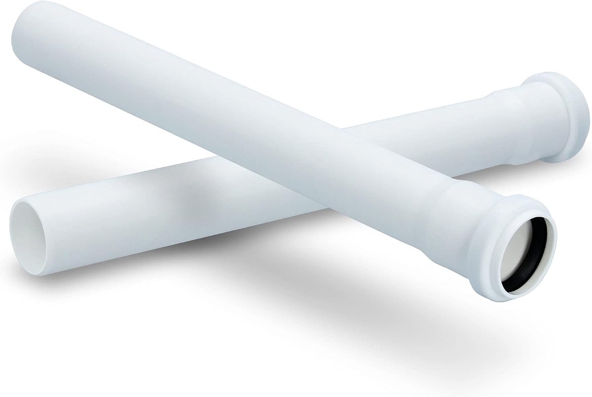 buis rioolbuis met mof Ø 40 mm x 500 mm lengte wit | PVC kanaalpijp afvoerpijp met rubberen afdichting | kanaalbuissysteem warm water chemische bestendigheid | afvalwaterinstallatie