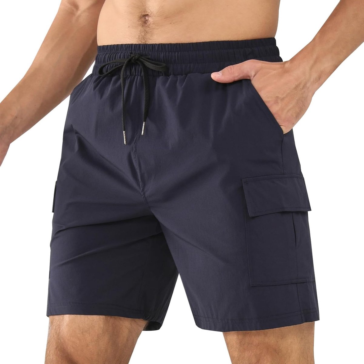 Shorts voor heren, wandelshorts, ademend, sneldrogend, klassiek, relaxte pasvorm, stretchshorts voor vrije tijd, sport, casual, outdoor, utility werkshorts met meerdere zakken