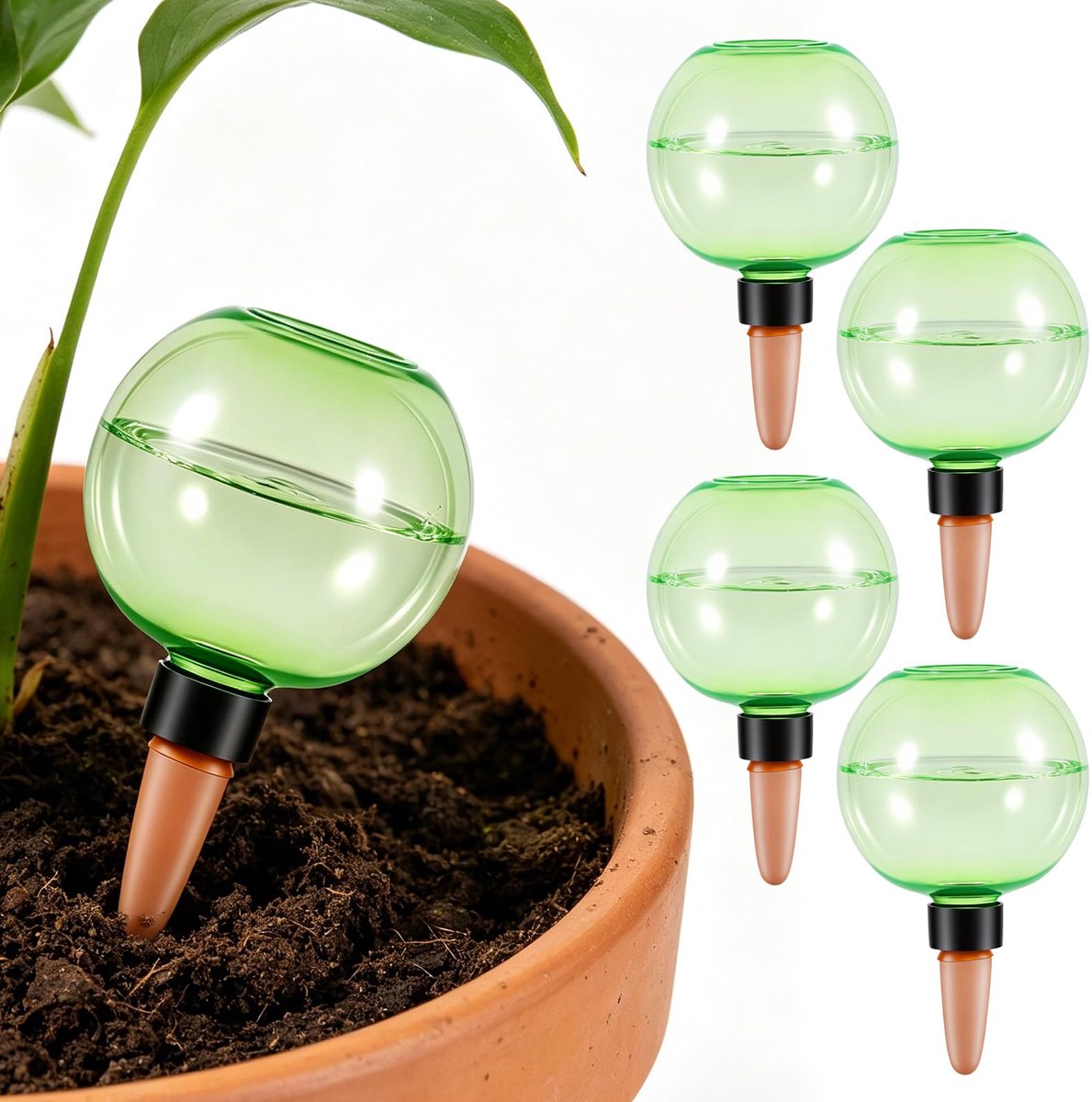 Bewateringsballen automatisch - 4 stuks - voor kamerplanten - ideaal voor langdurige hydratatie - SnelShoppen
