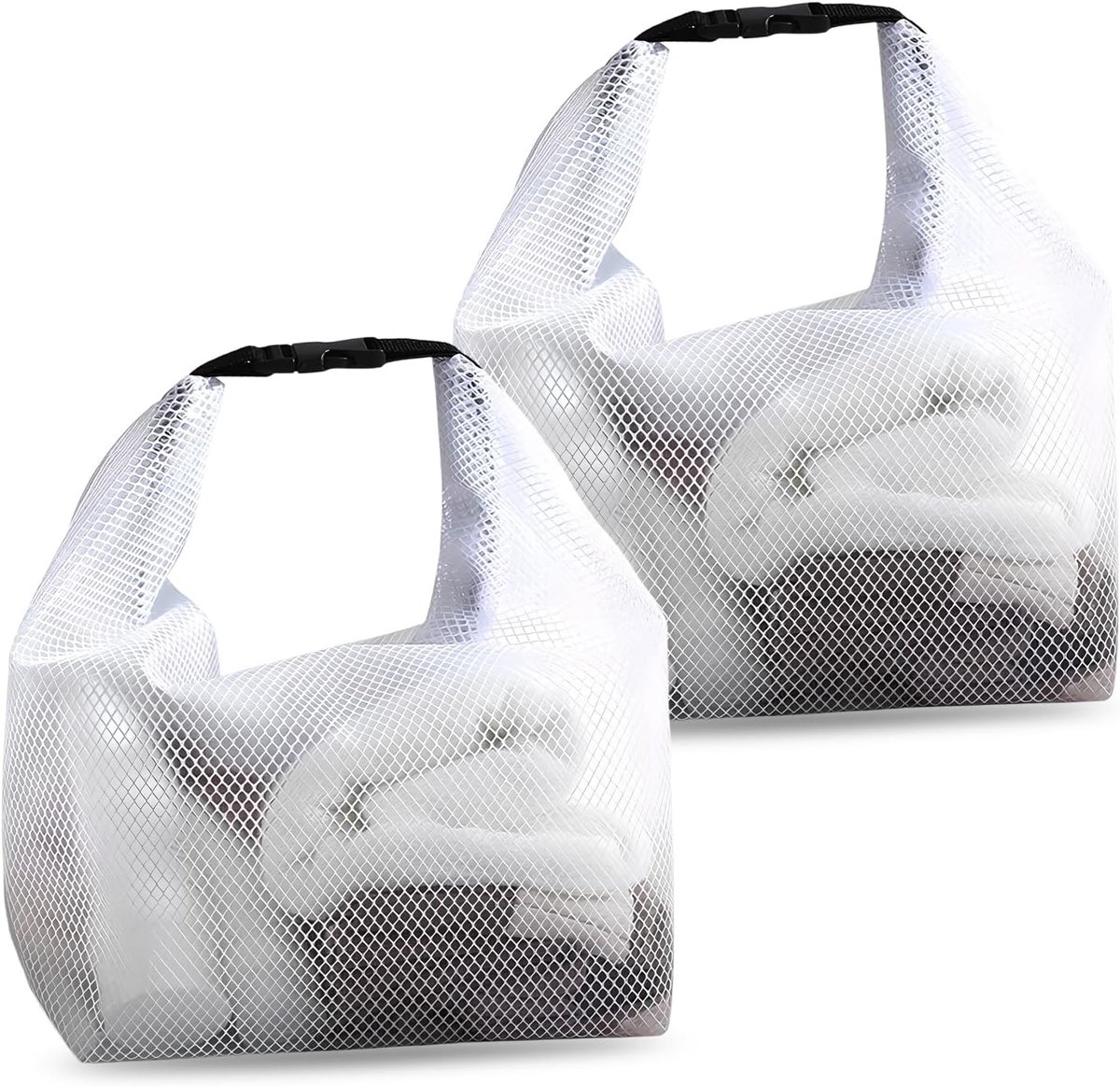 2 waterdichte toilettas voor op reis, waterdichte mesh-tas met kliksluiting, grote capaciteit voor cosmetica, ideaal voor strand, zwembad, sportschool (27 x 17,5 x 11,5 cm)