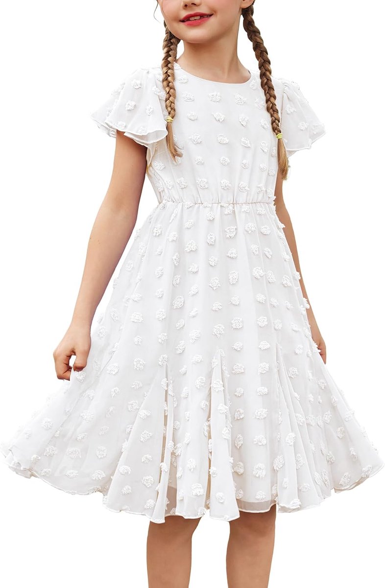 Meisjesjurk, bruiloftsfeest, bruiloftsfeest, korte mouwen, zomer, casual, prinses, chiffon jurken, kinderen, jongeren, kleding 3-12 jaar