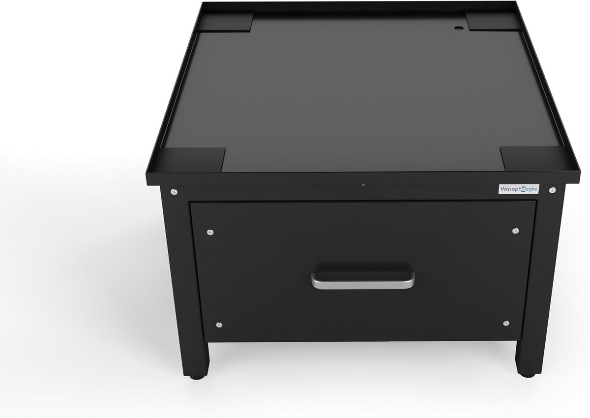 Wasmachine verhoger - Wasmachine opbouwmeubel - Wasmachine sokkel - 31cm hoog - Zwart - Universeel - Dubbel- Inclusief Lekbak