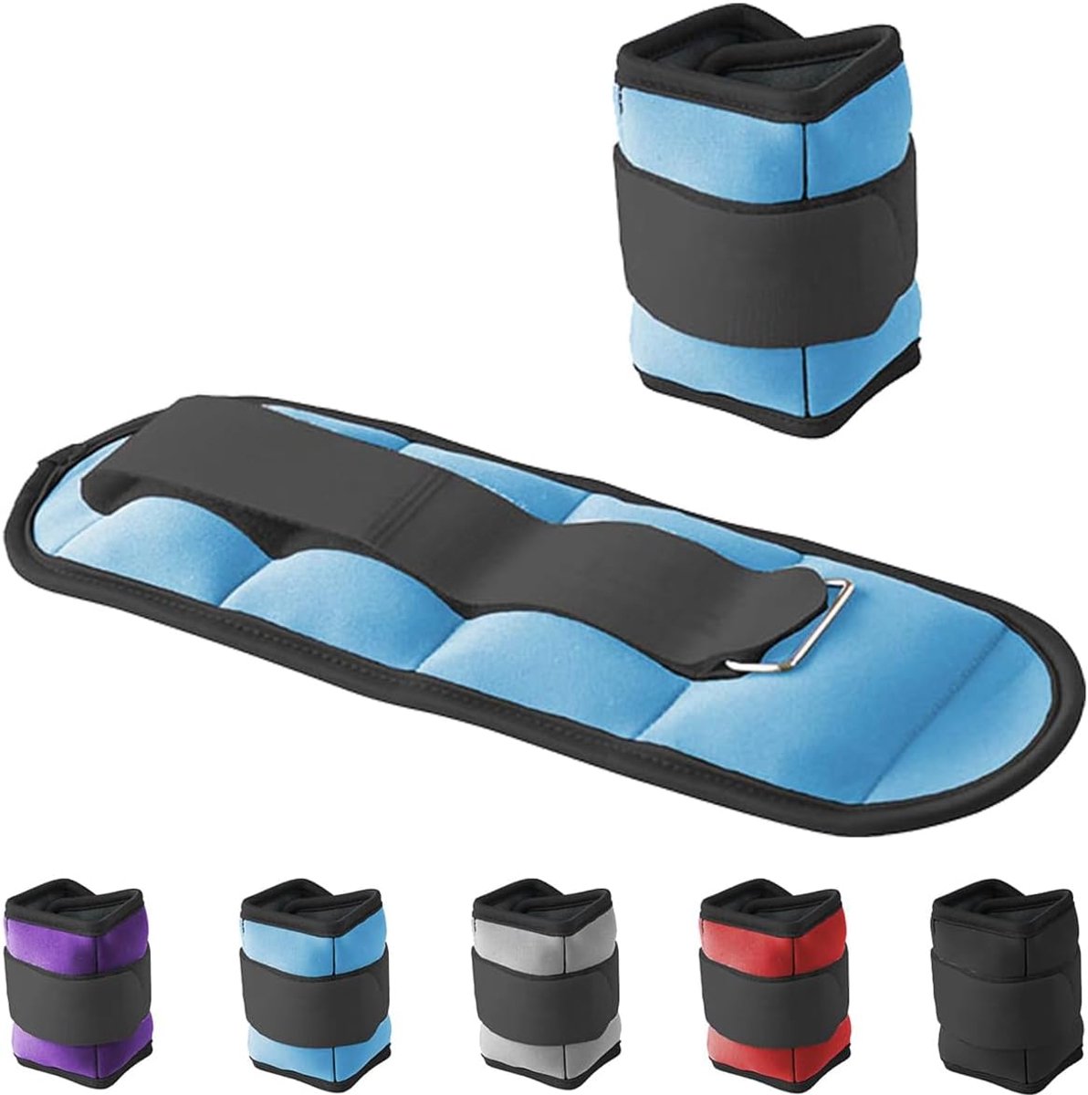 HT SPORT Weighted Ankle Wraps Weighted Wristbands | Adjustable With Velcro Closure | For Fitness, Yoga, Rehabilitation, Jogging, Gymnastics, Aerobics, Gym