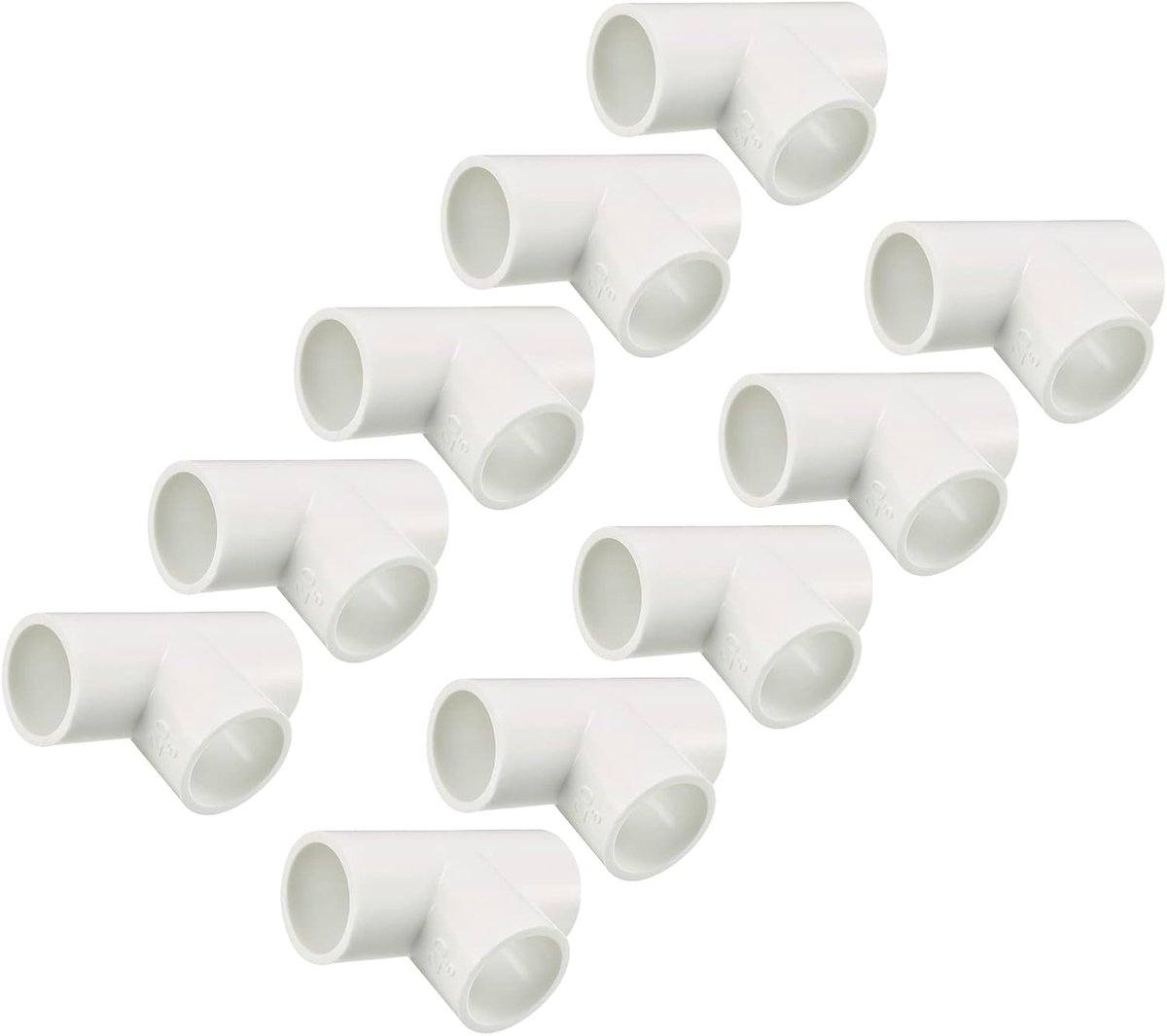 20 mm uitglijden thee PVC buisverbindingsstukken x 10 st. T-vormige 3-weg koppeling buisverbindingen voor gebouwen irrigatie-installatie wit