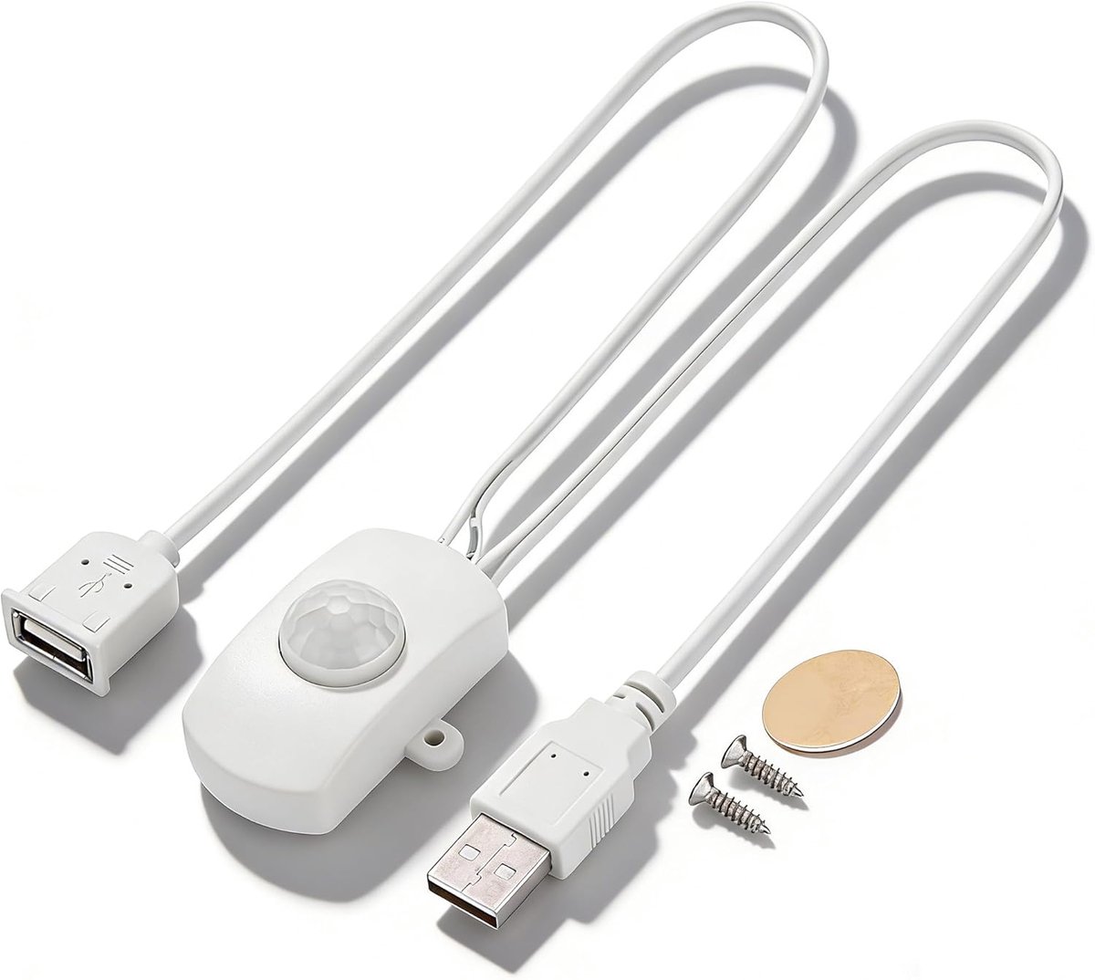 DC 5¨C24 V Mini PIR Motion Sensor Sensor f¨¹r Heimwerker LED Beleuchtung, PIR Infrarot Bewegungsmelder Sensor-Detektor Automatische LED Strip USB-Schnittstelle (Wei?)