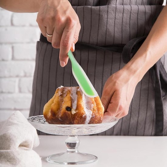 Spatels, flexibele siliconen spatel, compatibel met Thermomix TM6 TM5 TM31, hittebestendige spatel, kleine spatel, schraper voor mengpan, bakken (groen) — afbeelding 5