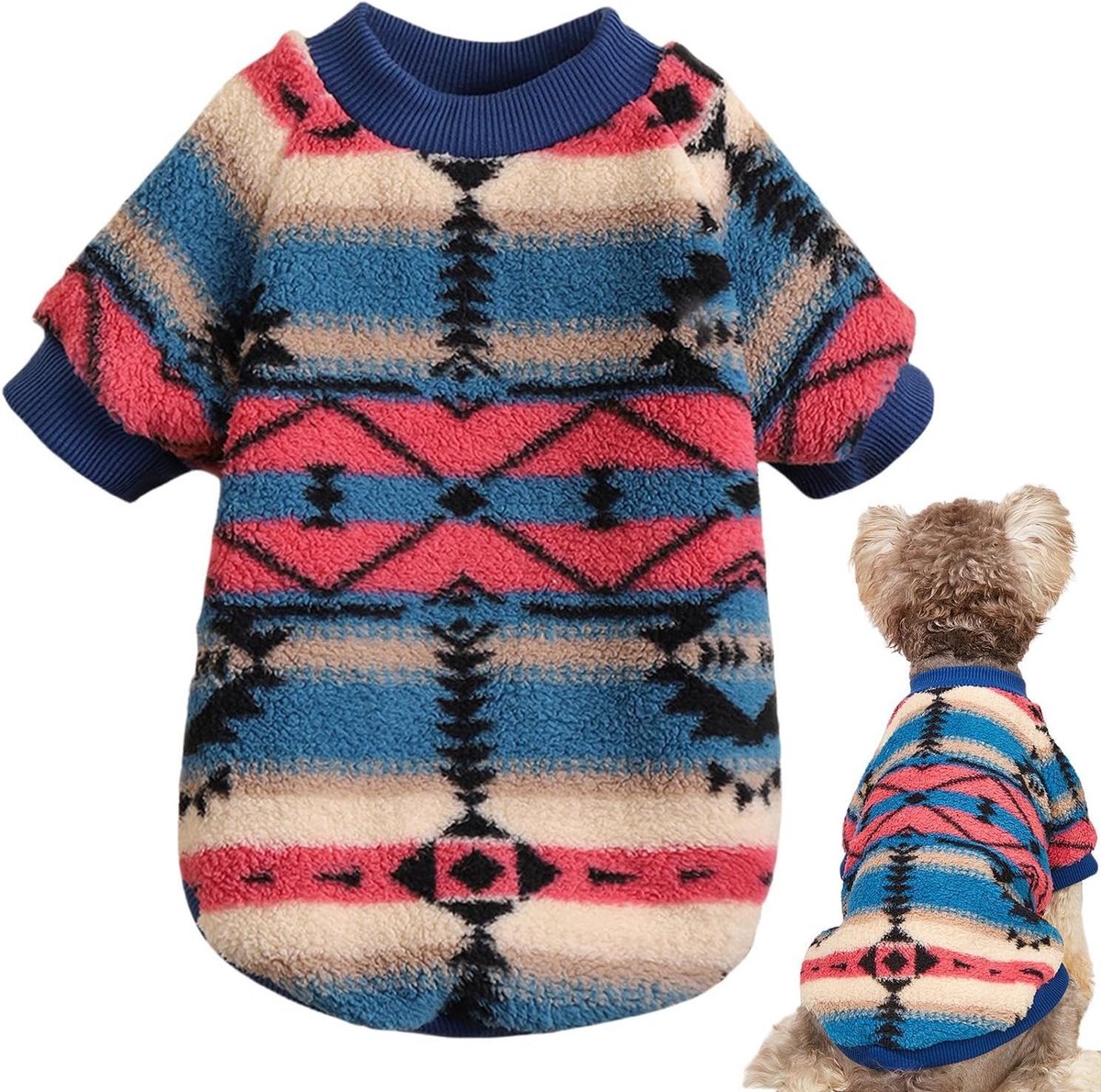 Wintertrui voor honden, wintertrui voor puppy's in nationale | stijl, huisdierkleding voor kleine huisdieren
