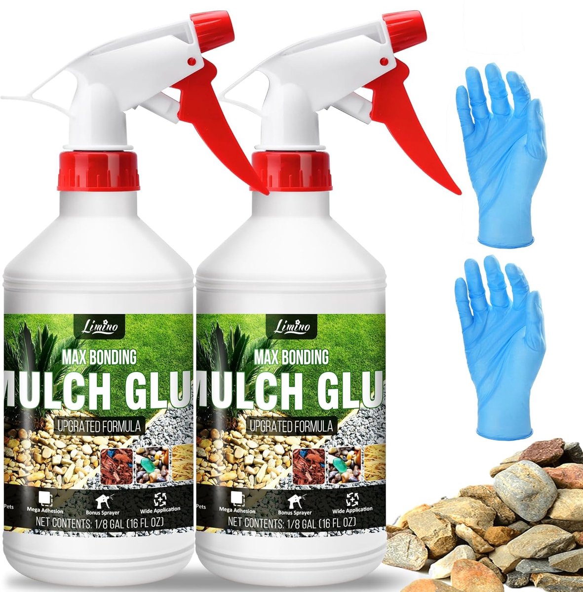 Thijox - Kiezelbinder 1 Liter Grindlijm - Mulchlijm met Applicator, Niet Giftig, Gebruiksklaar voor Tuin, Bladeren en Landschap