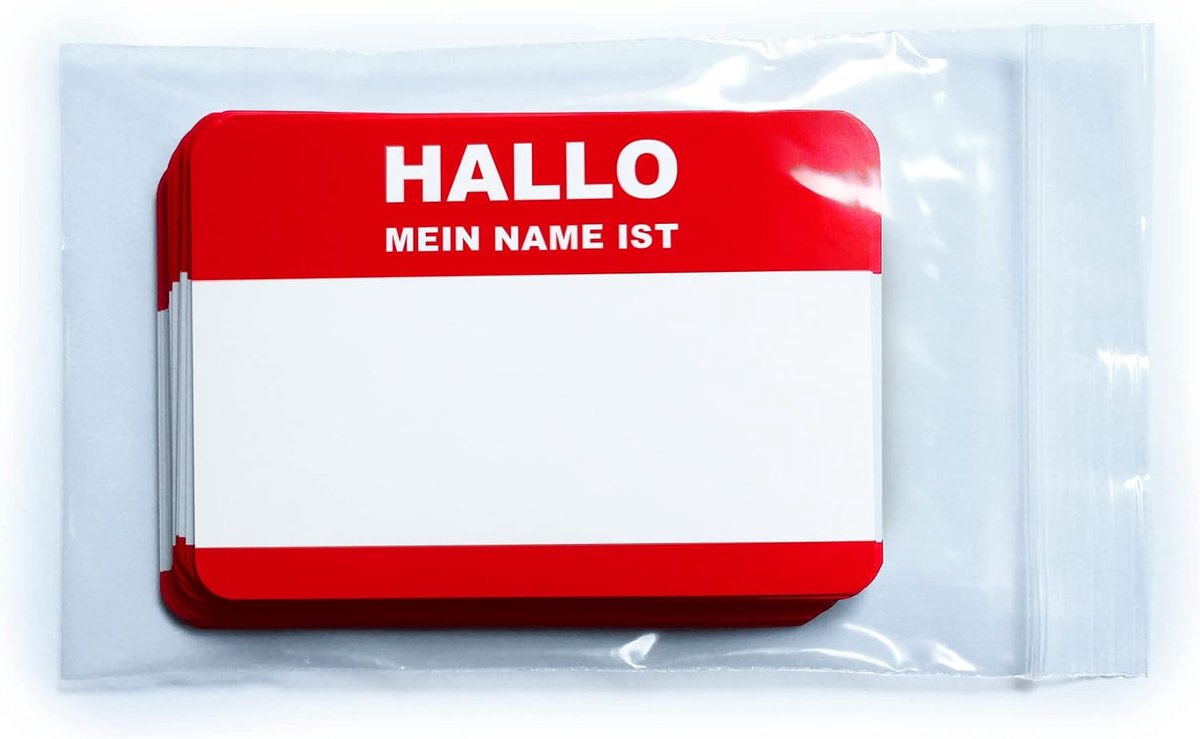 Naamstickers 10,5 x 7,3 cm - papier - 50 schrijfbare stickers - ideaal voor evenementen - ShopVlot