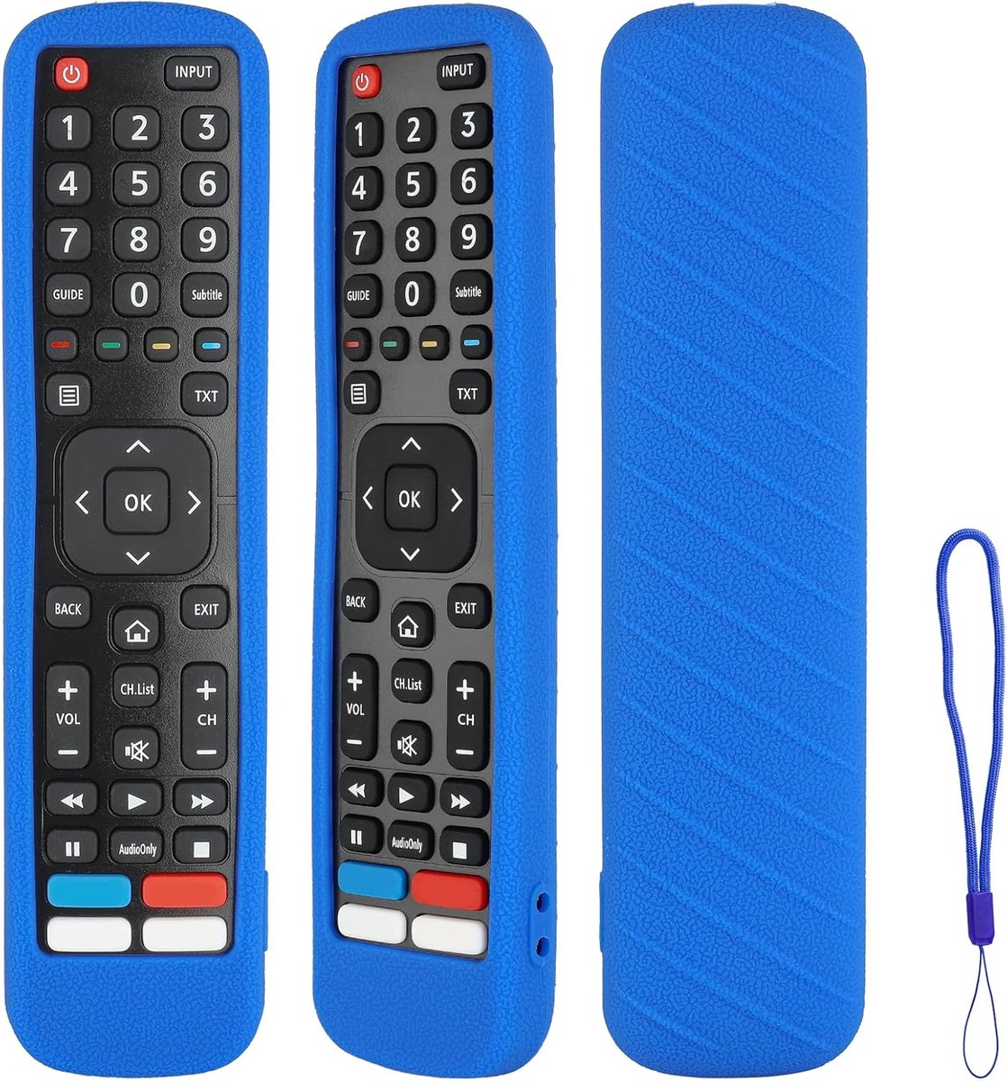 Siliconen afstandsbedieningshoes - Stootvaste bescherming - Blauw - Perfecte pasvorm voor Hisense TV - ShopVlot