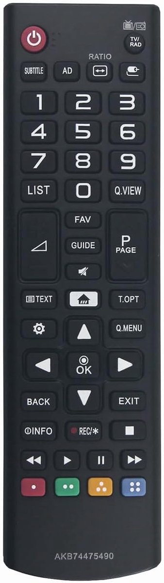 Afstandsbediening vervangend voor LG TV - Geschikt voor 43LH520V, 49LH513V, 55LH545V - Eenvoudig te gebruiken - ShopVlot