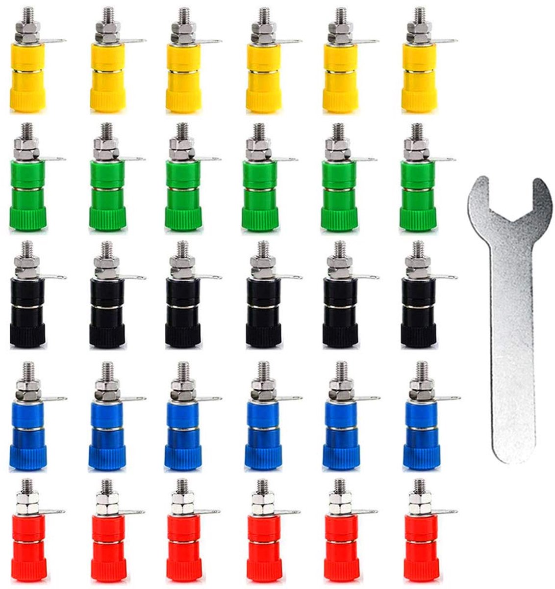 Banana koppelstuk 4mm - 30 stuks - kleurcodering - ideaal voor audioapparatuur - ShopVlot