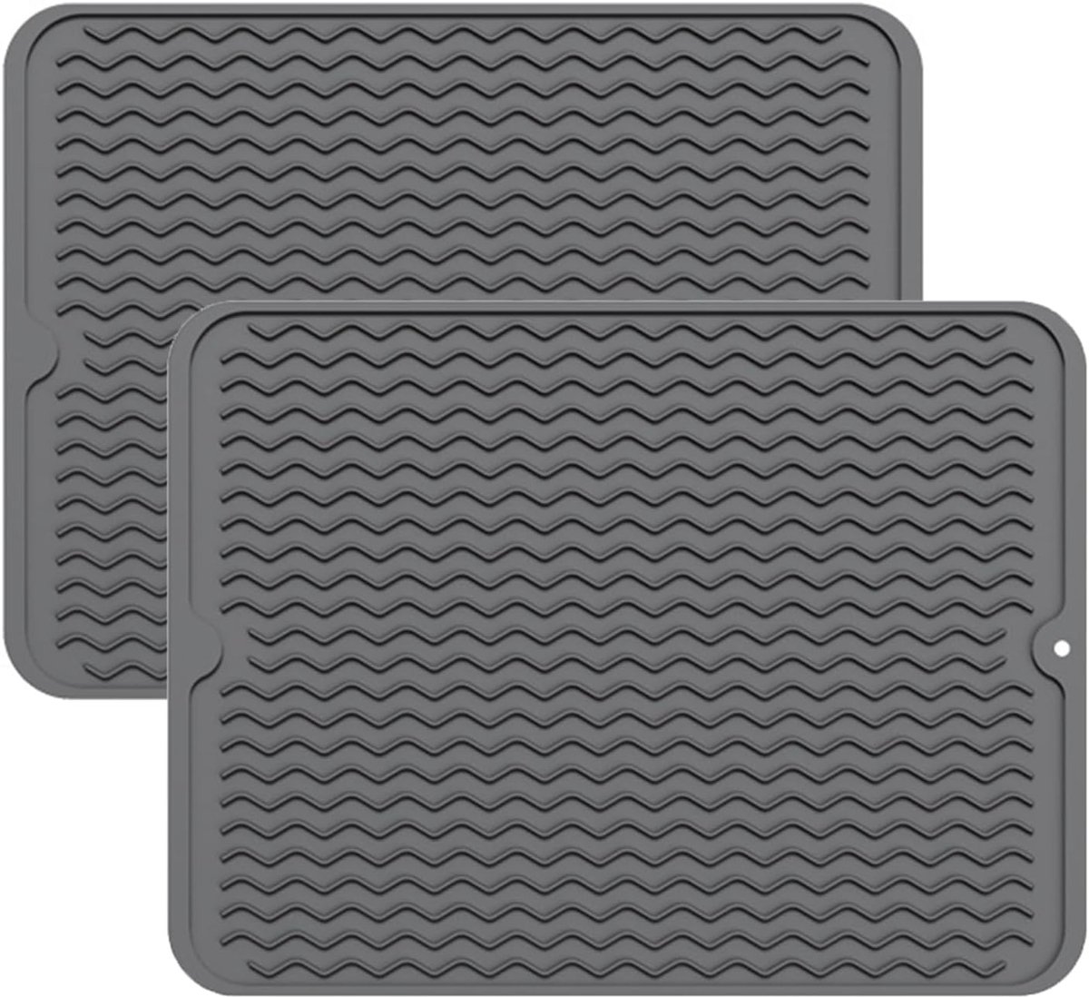 siliconen afdruipmat 40 x 30 cm - hittebestendig - antislip - beschermt aanrecht en tafel - ShopVlot