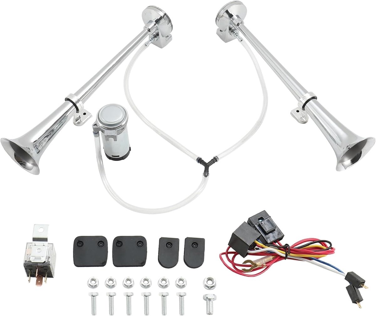 Vrachtwagenhoorn 12 V - 150 dB - chroomzink - duurzaam en krachtig geluid - ShopVlot