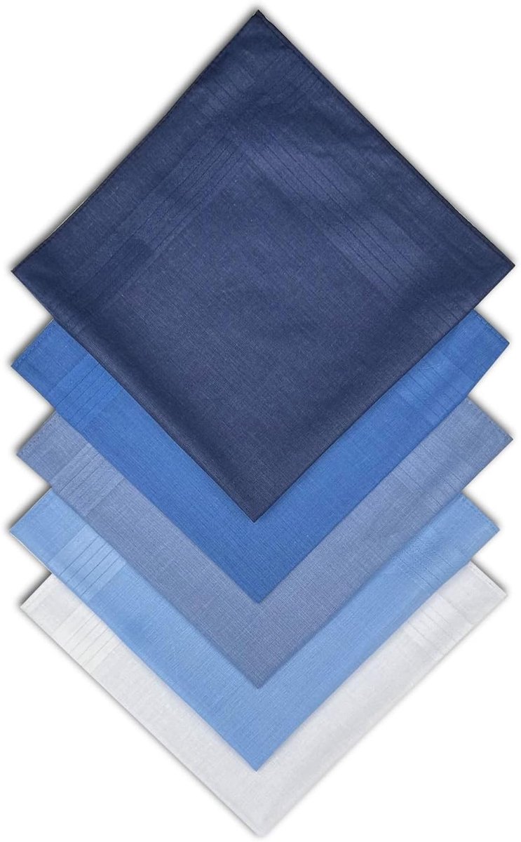 Set van 5 zakdoeken voor heren - 40 x 40 cm - hoogwaardige polyester - perfect voor bruiloften - ShopVlot