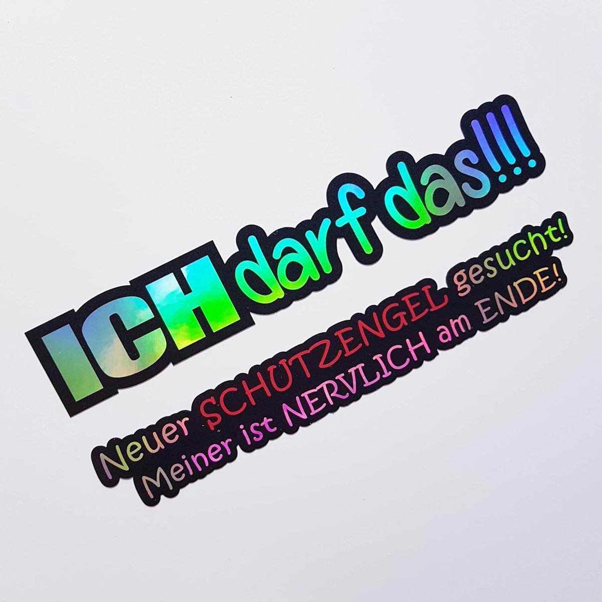 Stickers metallic effect hologram - set van 2 - zelfklevend PVC - kleurverandering bij lichtinval - ShopVlot