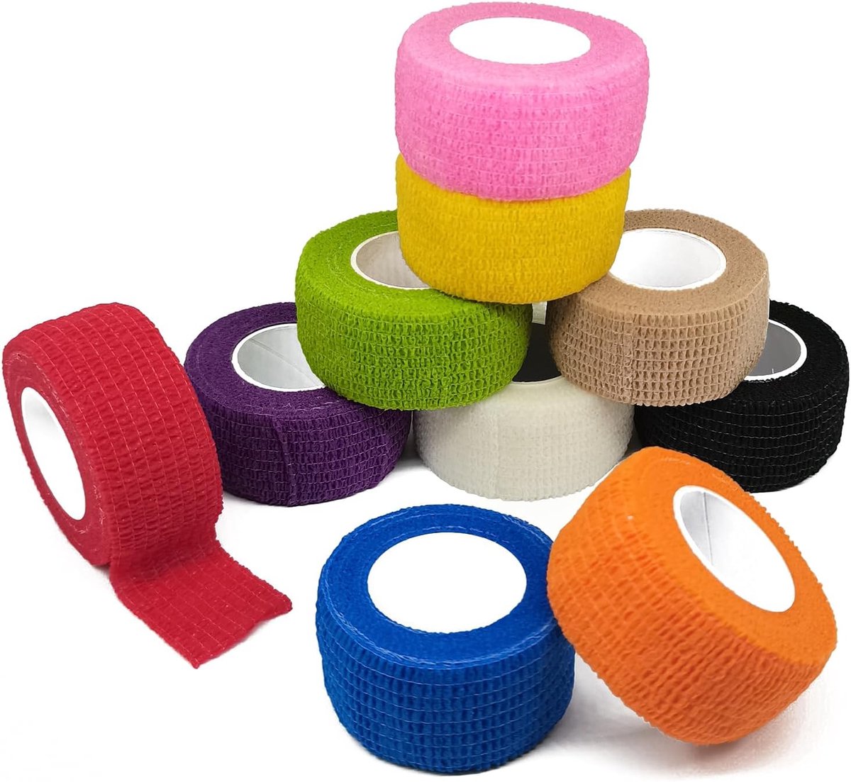 Hechttape 10 rollen - Elastisch - Voor dieren - Ondersteunt gewrichten - ShopVlot