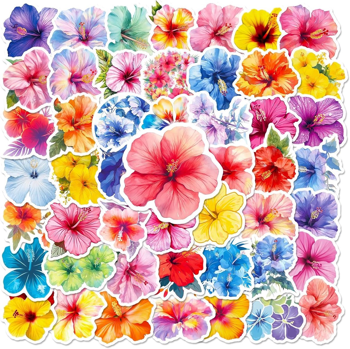 Waterdichte bloemenstickers 100 stuks - DIY decoratie - Geschikt voor waterflessen, koffers en meer - ShopVlot