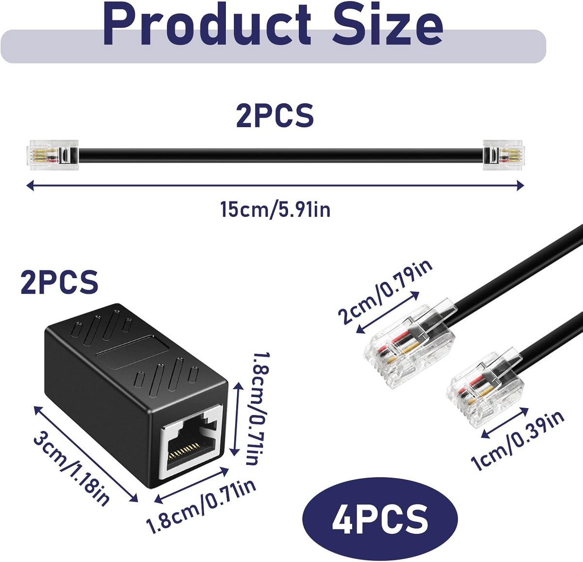RJ45 naar RJ11 adapter - 2 stuks - ADSL en telefoon aansluiting - Betrouwbare signaaloverdracht - ShopVlot