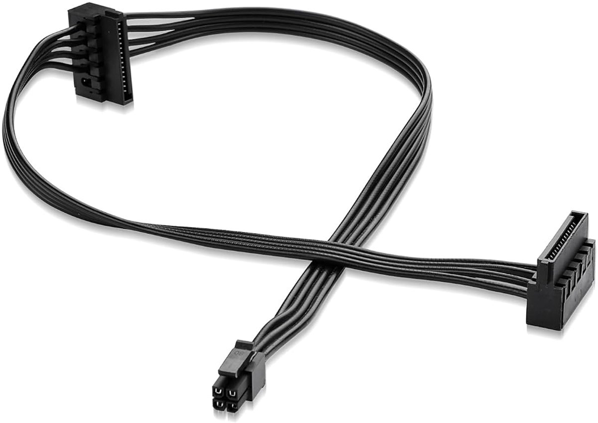 Power Adapter Kabel 4 Pin naar Dual SATA - Mini 4 Pin naar 2 x SATA 15 Pin - Voor HDD/SSD uitbreiding - ShopVlot