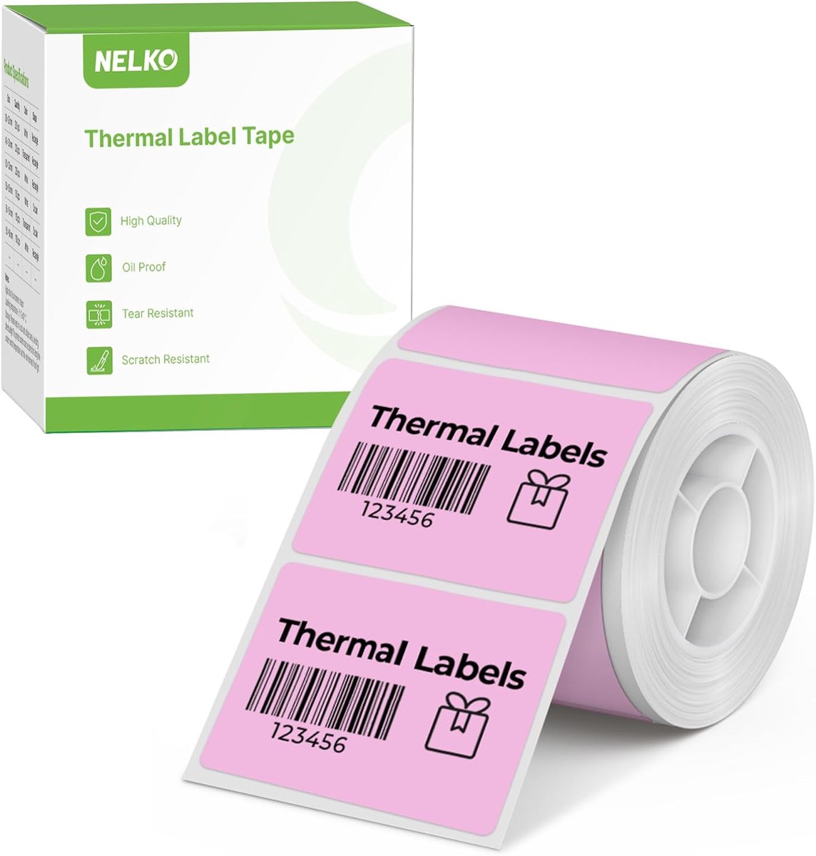 Thermische labels 40x30mm - waterdichte multifunctionele sticker - 230 zelfklevende etiketten in roze - ShopVlot