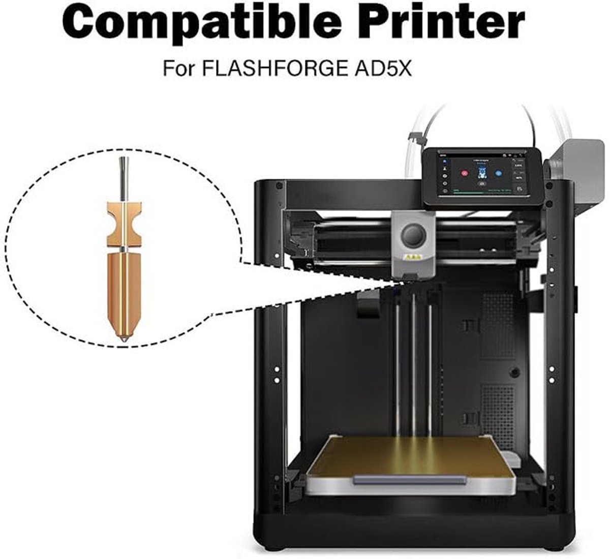 3D printer nozzle 0.5mm - bimetallisch - hoge temperatuurweerstand - voorkomt verstoppingen - ShopVlot