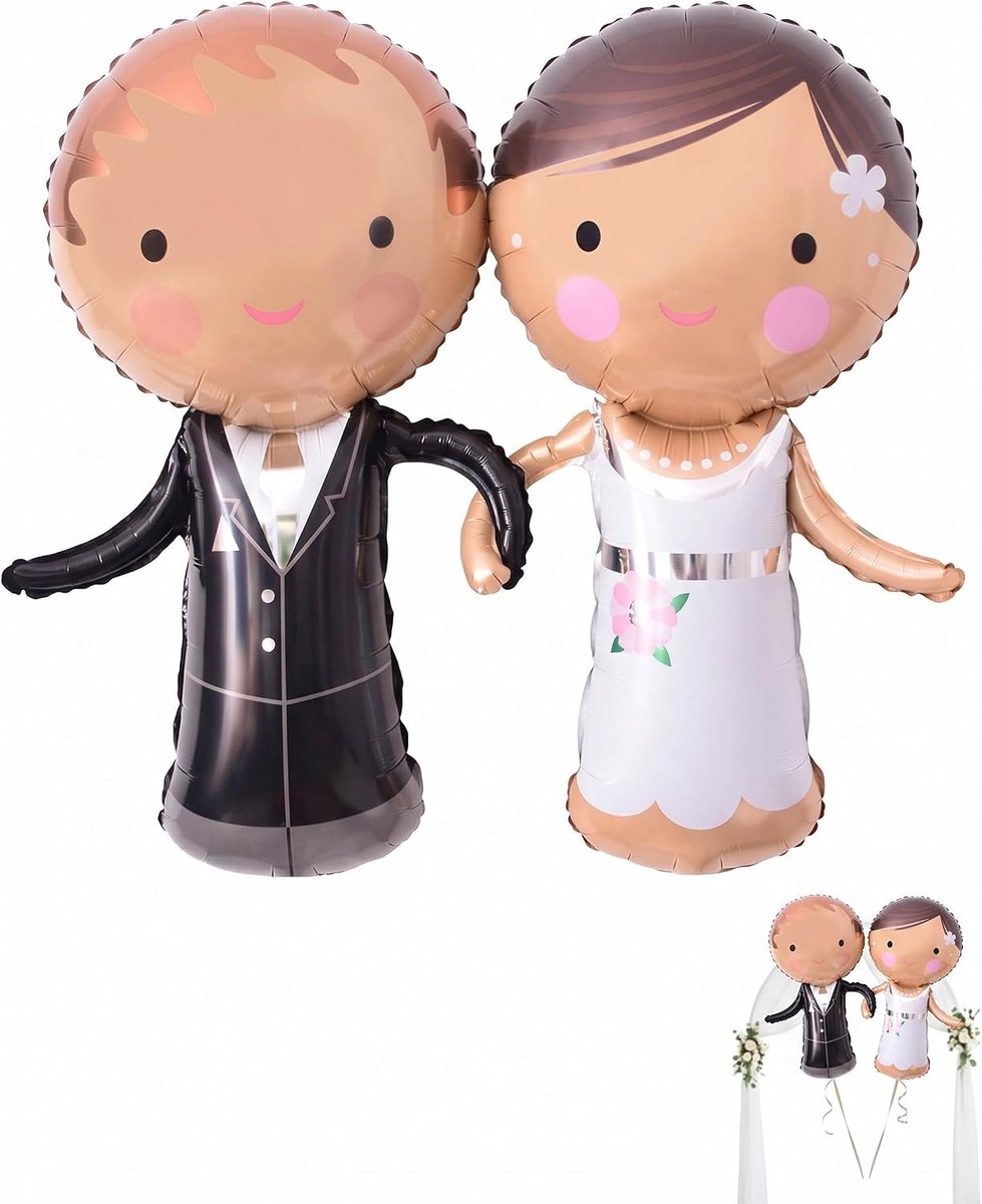 Just Married ballonnen - Mr & Mrs folieballon - duurzame PET-folie - perfect voor bruiloftsfoto's - ShopVlot