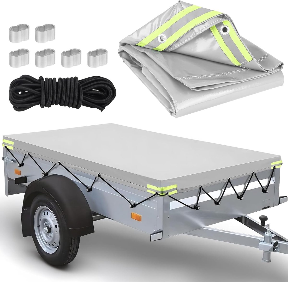 Car Trailer Zeil 140 x 115 x 8 cm - PVC Materiaal - Verstevigde Rand - Duurzame Bescherming - ShopVlot