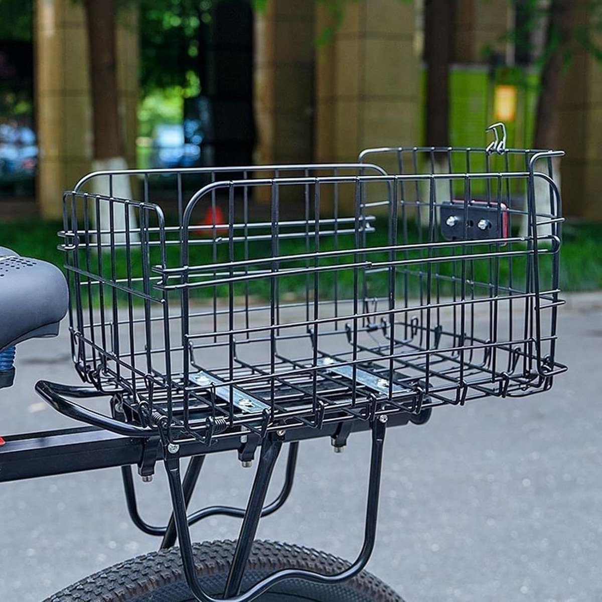 Fietsmand Opvouwbaar - Fietstas Achtermand - Boodschappen Vervoeren - Met Veiligheidsreflector - 37 x 27 x 20 cm - Zwart