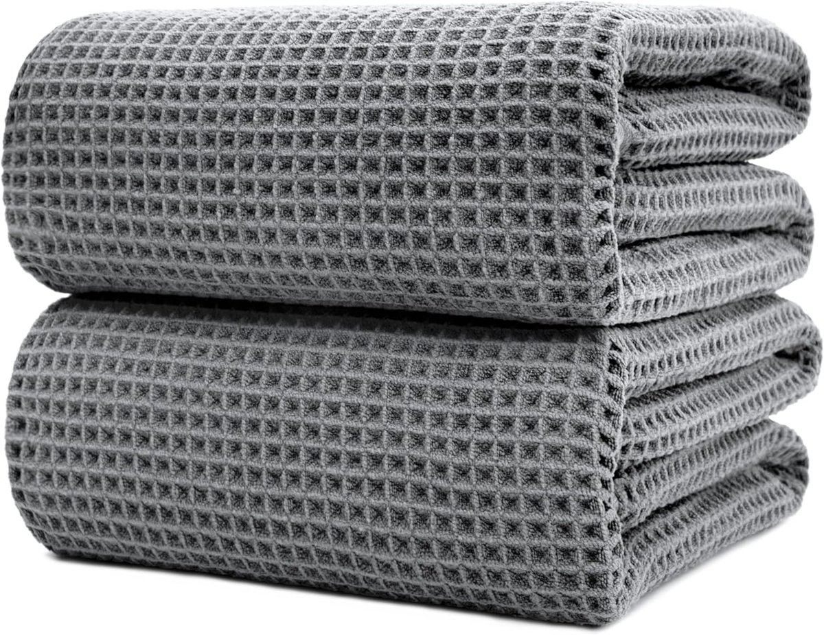 Badhanddoek XL 89x177.8 cm - Microfiber Wafel - Sneldrogend - Zacht voor de huid - ShopVlot
