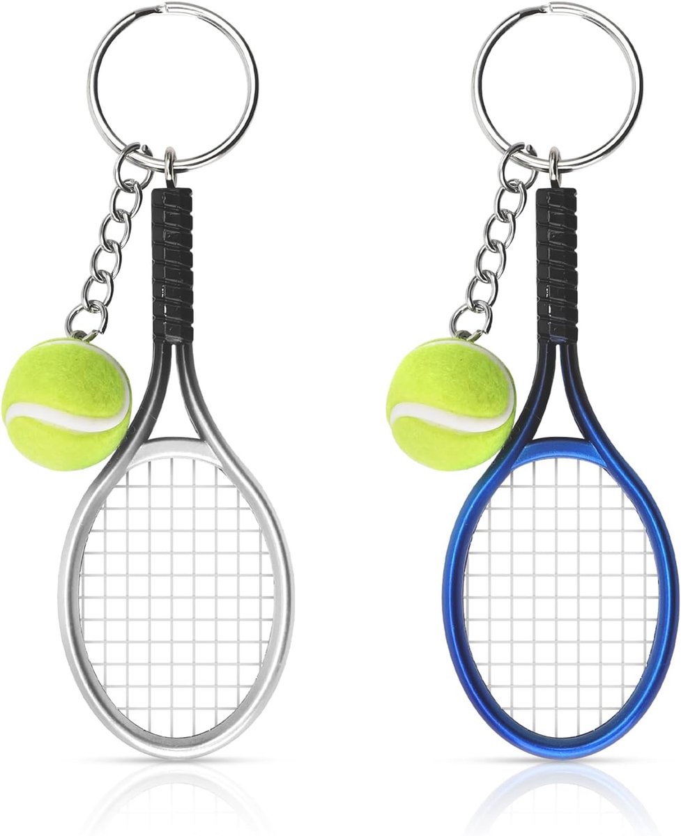 Tennis sleutelhangers 2 stuks - Mini tennisbal ontwerp - Handige sleutelaccessoires - ShopVlot