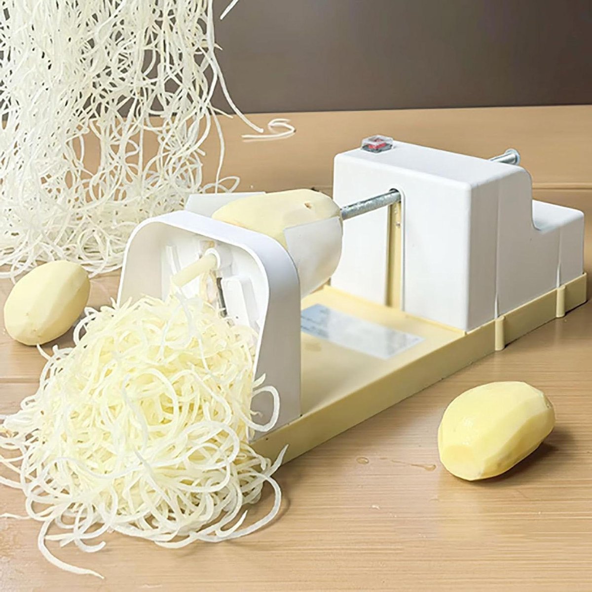 Elektrische Aardappelversnipperaar - Keukenrasp Groente - Snel Groenten Snijden - Hoge Efficiëntie - 100 pond per uur - Wit