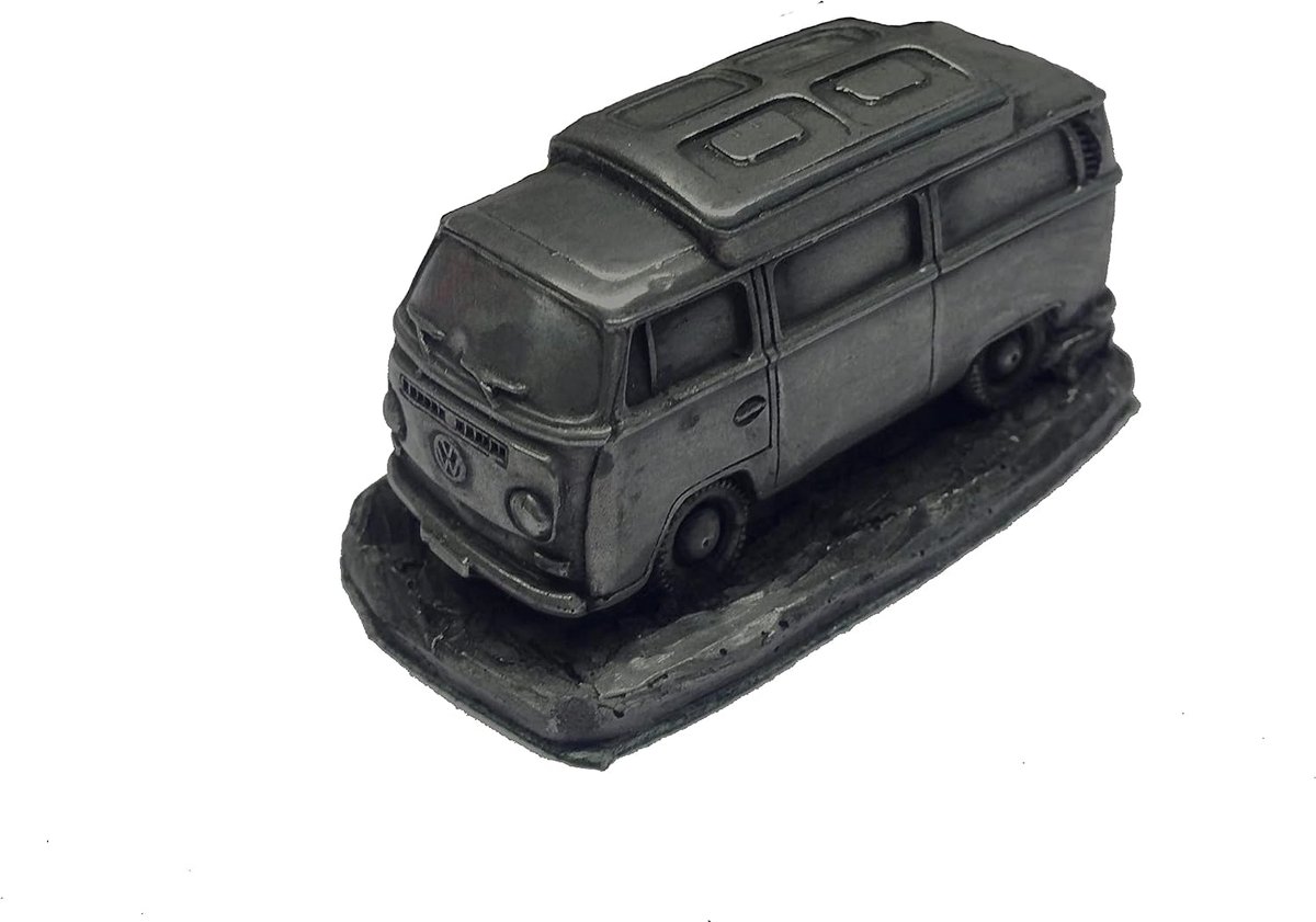Type 2 Camper modelauto 1.92 schaal - zwart - handgemaakt - lichtgewicht vilten bodem - SnelShoppen