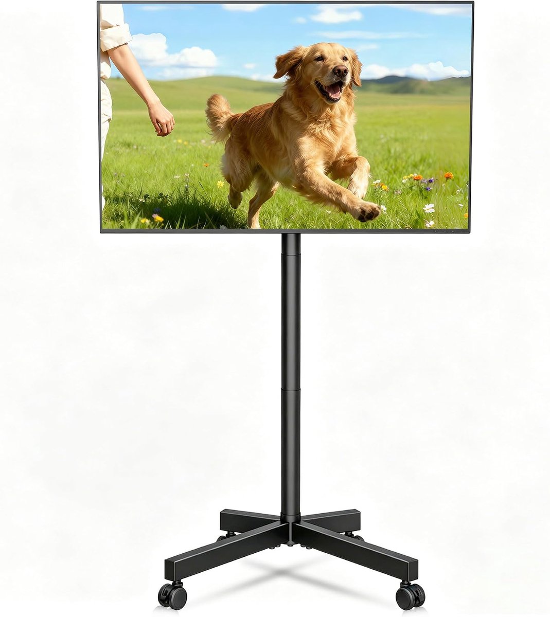 Mobiele TV trolley met wielen - Hoogte verstelbaar - Geschikt voor 21-60 inch TV's - Ideaal voor thuis en kantoor - SnelShoppen