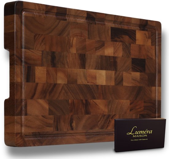 Luméra Maison – Houten Snijplank Walnoot – 45×30×4 cm – Kopshout Hakblok