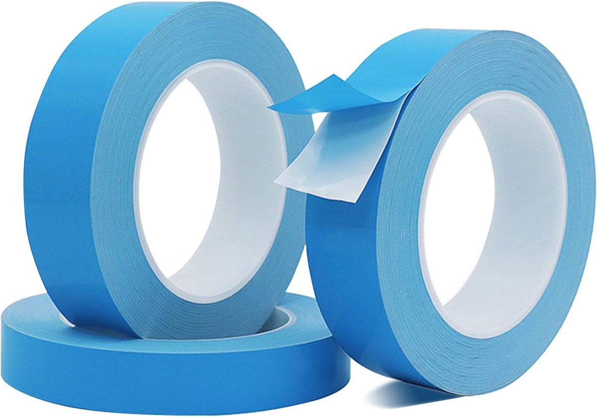 Warmtegeleidende tape, 25 m x 15 mm x 0,2 mm, dubbelzijdige koelband voor heatsinks - hooggeleidende thermoband voor LED, IGBT, IC-chips, computer CPU/GPU, modules, MOS-buizen en SSD's