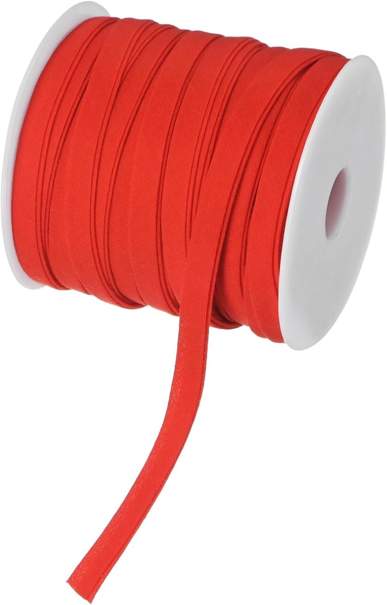 Biaisband, 1/4 inch x 25 yard biaisband voor naaien, aanbrengen op naaien, zomen, binden, quilten, doe-het-zelf knutselaccessoires (rood)