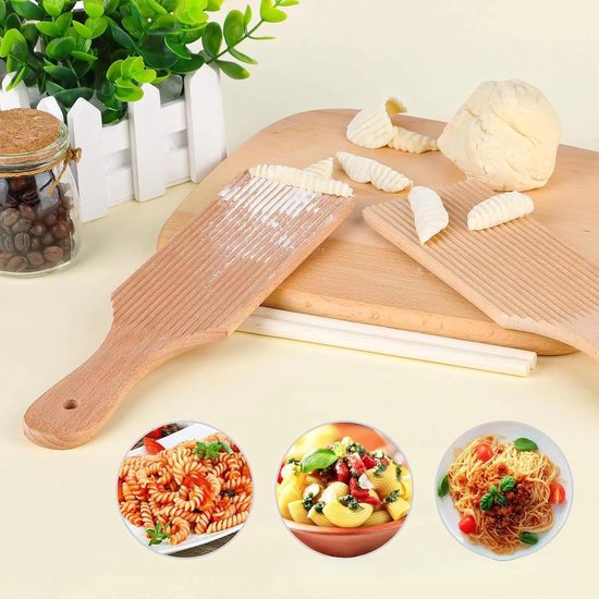 2 stuks gnocchi-plank, houten pastamachine, pasta, accessoires, pastamaker, gnocchi-pastamboard, macaroni pastamachine, cavarola rol voor pastaset, Italiaanse pasta — afbeelding 3