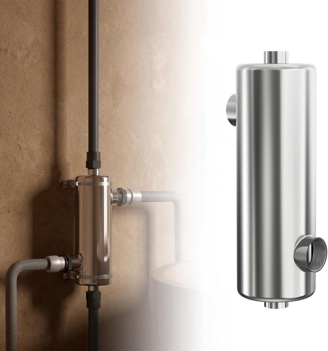 Warmtewisselaar voor zwembad, 40 kW, roestvrij staal, 390 mm x 120 mm, verwarming, warmtewisselaar, eenvoudige installatie voor zwembaden, spa-zwembad