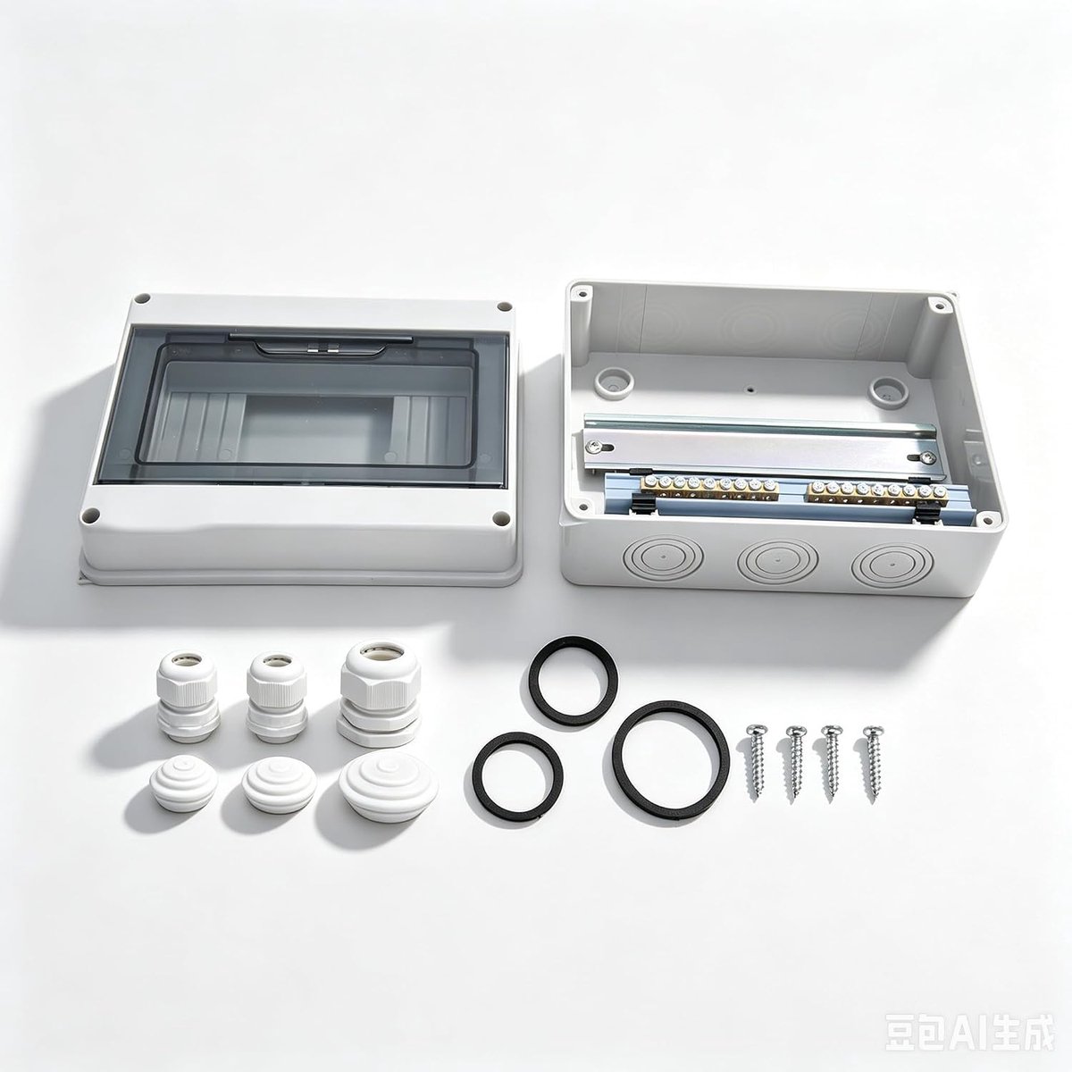 Voorkomen distributiebox, 8 -way junction box voor stroomonderbreker, transparante elektrische doos, IP65 -rating voor buitengebruik