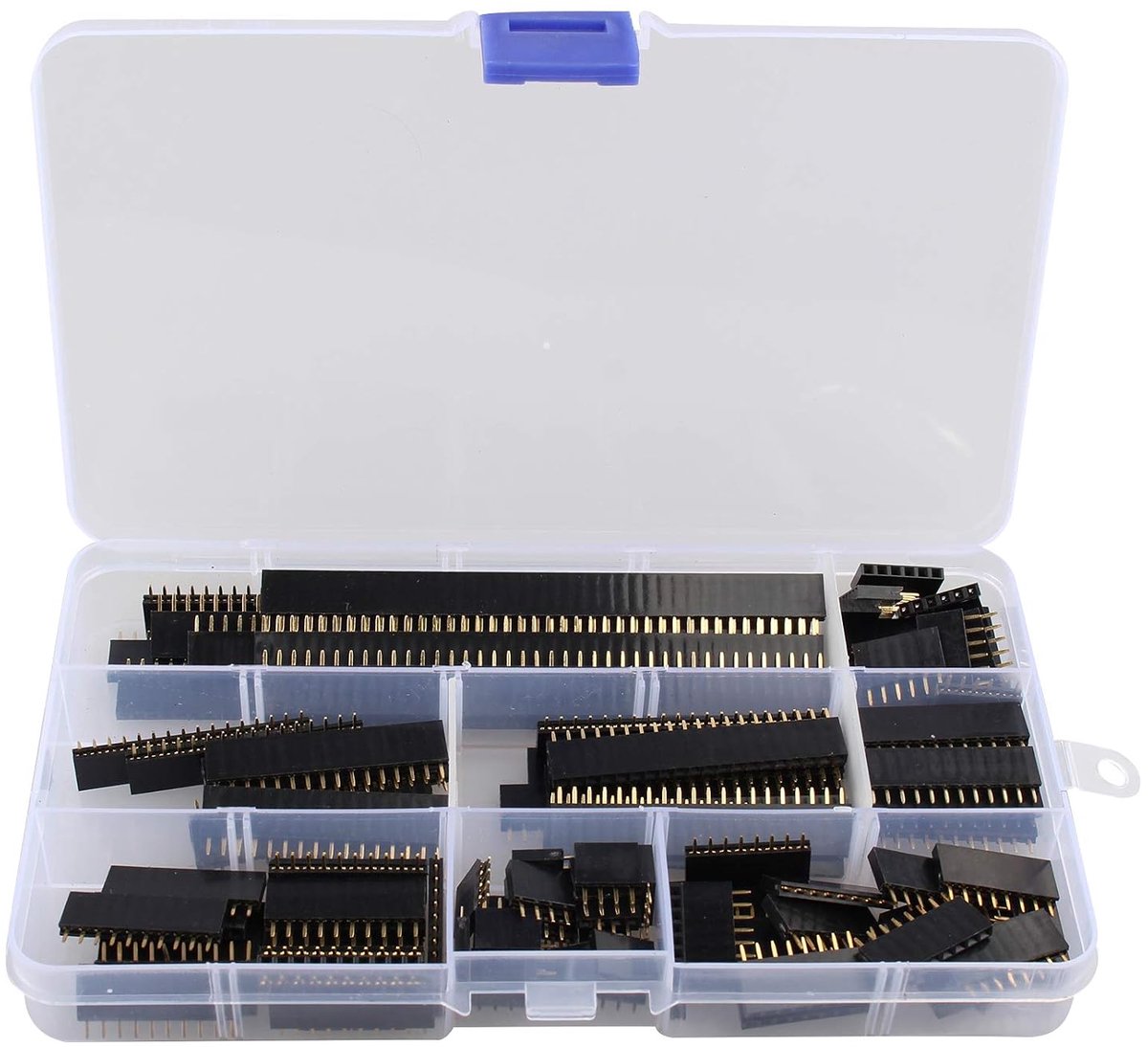 120 stuks damestopset 2,54 mm 4/6/8/10/12/16/20/40 broche vrouwelijk compatibel met Arduino schild (zwart)